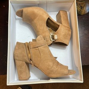 Tan Suede Ankle Booties